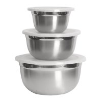 (image for) Stainless Steel 3 Piece Mixing Bowl Set