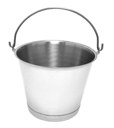 (image for) Stainless Steel Milking Pail with Chime - 13 QT Case of 6