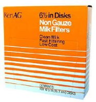(image for) KenAg Milk Filter 6-1/2" Non-Gauze Disk--15 Boxes of 100