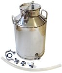 (image for) Stainless Steel Milk Bottling Can with Valve Accessories - 100 lb