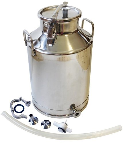 (image for) Stainless Steel Milk Bottling Can with Valve Accessories - 90lbs