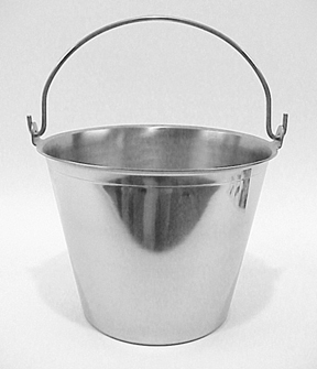 Premium Stainless Steel Pail, Vet/Milk Bucket with Side Handle, Made in USA 20 qt w/Side Handle